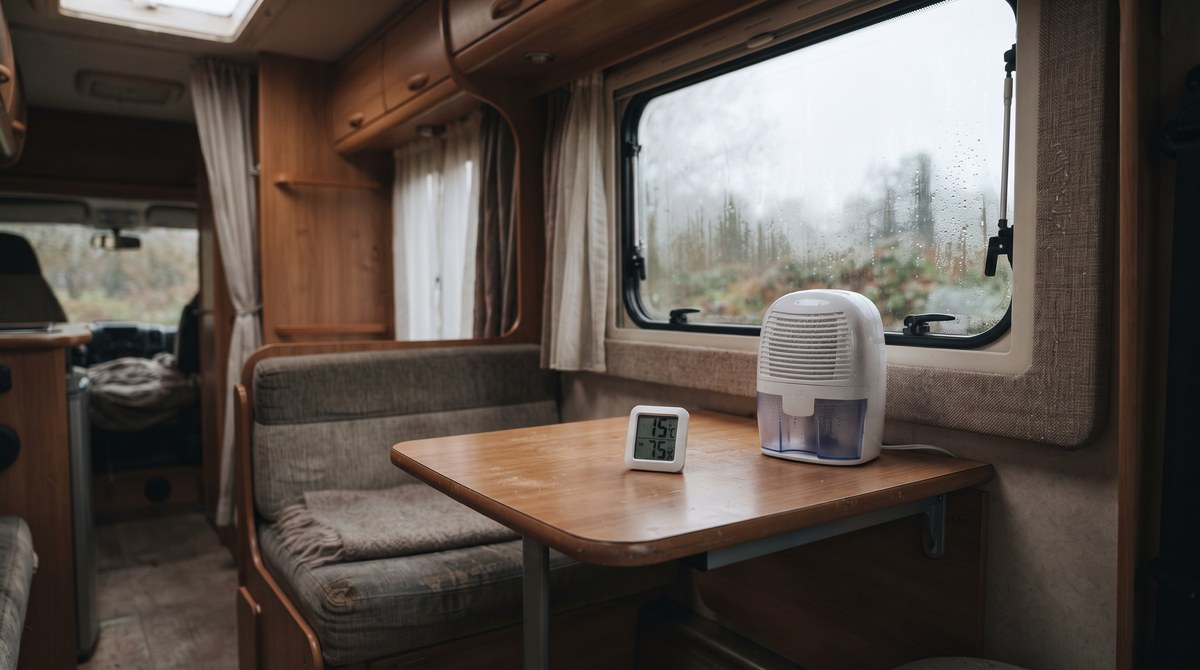 Hygrometer und Luftentfeuchter im Wohnmobil