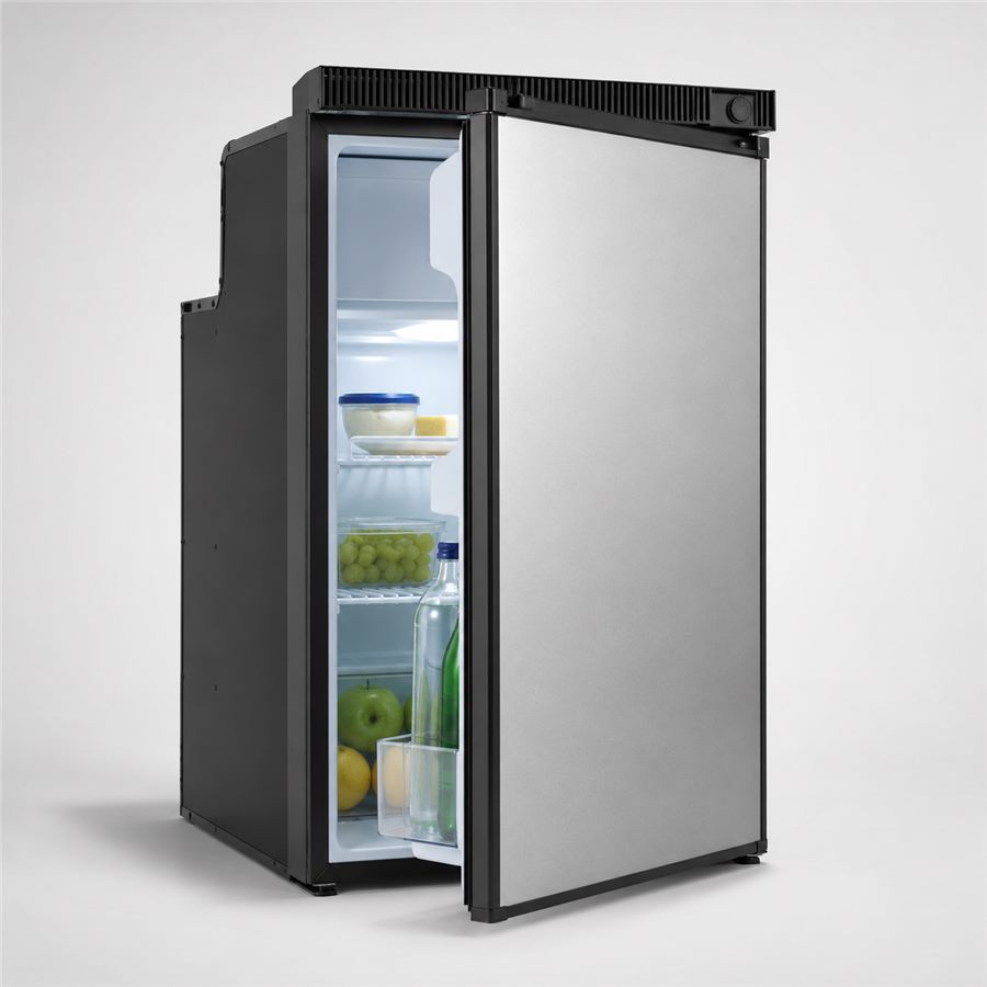 Indel B 84L Wohnmobil-Kompressor-Kühlschrank mit geöffneter Fronttür
